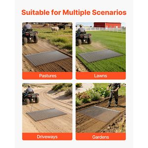 Erpice a Catena in Acciaio Zincato Durevole 6 x 3 Piedi, Rastrello ad Alta Efficienza per ATV/UTV/Trattori, Accessori per Agricoltura - Product Image 6