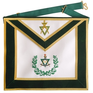 Sovereign Master Allied Masonic Degrees Apron <b>Green</b> Velvet Masonic Regalia Ceremonial Lodge Apron Premium Freemason Wear - Product Image 1