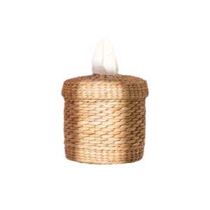 Boîte à mouchoirs ronde en jacinthe d'eau écologique de haute qualité, style vintage, couleur et logo personnalisés, meilleur choix pour la vaisselle - Product Image 3