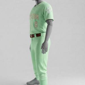Uniforme de Béisbol Verde con Estampado Sublimado para Hombre, 100% Material de Alta Calidad, Corte Regular, Logotipo Blanco, Cierre de Botones, RIVIAN ATLANTIC - Product Image 5