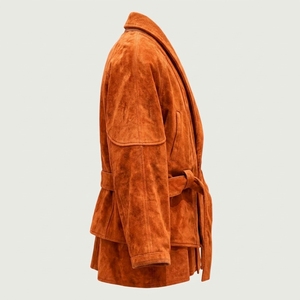 Custom <b>Men</b> <b>Suede</b> Style <b>Jacket</b> Belted Casual Outerwear Warm Fashion Coat Wholesale Apparel Manufacturer - Product Image 2
