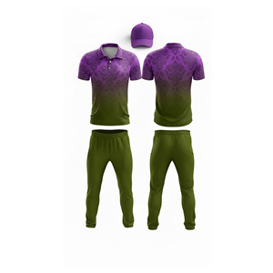 Maillots de cricket en sublimation en gros, logo personnalisé pour l'équipe |   Tenue complète d'équipe de cricket pour hommes, femmes et jeunes : polo et pantalon - Product Image 3