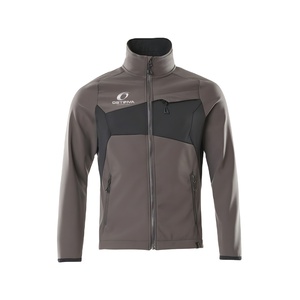 Chaqueta de Invierno Softshell con Capucha para Hombre, con Cuello Alto y Logotipo Frontal, Color Sólido, Alta Calidad, Transpirable y Resistente al Viento - Product Image 1