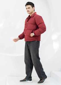 2026 New Arrival Winter Men's Canvas Puffer <b>Jacket</b> <b>Thin</b> Patchwork Polyester Fiber Filled <b>Waterproof</b> Breathable Long Sleeve - Product Image 3