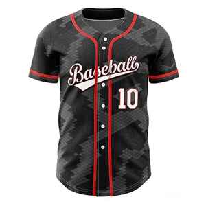 Maillot de baseball réversible à col en V, manches courtes, imprimé haute qualité, séchage rapide, antibactérien, vente en gros, 100% sportif - Product Image 1