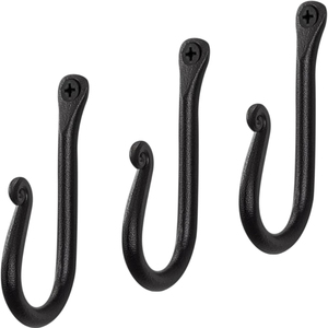 Industrial Metal Wall <b>Hooks</b> Heavy-Duty Coat <b>Hook</b> Set of 3 for Clothing Storage Installation with Drill Handmade Wall <b>Hooks</b> - Product Image 2