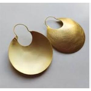Pendientes Geométricos de Latón Chapado en Oro, Estilo Vintage, Joyería Unisex - Product Image 2