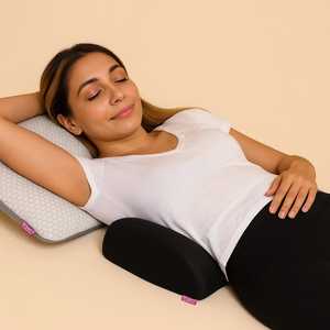 High Quality Durable & Comfortable Embroidered Memory Foam Lumbar Cushion Portable & Foldable Seat Pad Back Cushion - Product Image 2