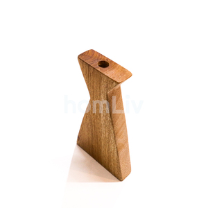 Pot de fleurs en bois de teck, jardinière sculpturale en bois, conteneur pour plantes pour le salon, la terrasse, décoration artisanale, cadeaux décoratifs durables - Product Image 4