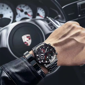 6233 2 Pcs/Set Luxury Man <b>Black</b> Quartz <b>Watch</b> Man Simple Sport Fashion Mens Gift Set - Product Image 4