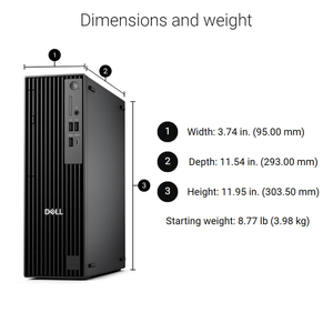 Computer Desktop <span class=keywords><strong>Dell</strong></span> Pro Slim Plus QBS1250 Originale con 8GB RAM e 512GB SSD per Ufficio - Product Image 4
