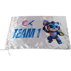 Bandera de Plumas del Consejo Contra el Cáncer FLC GROUP, Roja y Blanca, Poliéster, Impresión Digital, Asta de Aluminio Resistente, Forma Rectangular - Product Image 2