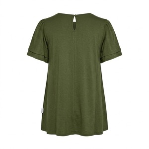 Camiseta Personalizada para Mujer, Vintage, Verde Oliva, 100% Algodón, Secado Rápido, Transpirable, Verano, Alta Calidad, Color Sólido, Corte Ajustado, Ligera - Product Image 2