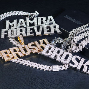 Custom <b>Iced</b> <b>Out</b> Letter Pendant Necklace Hip Hop Style Moissanite Silver Rhodium Plated Rope <b>Chain</b> Unisex Jewelry - Product Image 4
