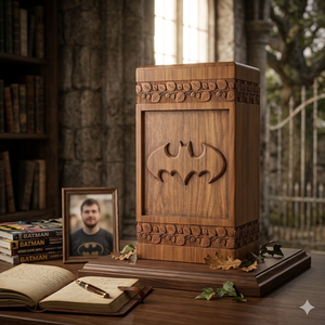 Wooden Cremation Urn Rectangle Ashes Memorial <b>Box</b> Carved <b>Keepsake</b> Casket for Home Shrine - Product Image 5