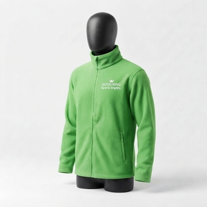 Veste polaire à capuche zippée intégrale pour homme adulte, à manches longues, avec logo personnalisé sur le devant, col montant, pour l'hiver, tendance mode - Product Image 5