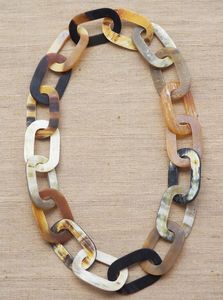 Collier à maillons abstraits en corne de buffle de qualité supérieure, fait main, bijou de créateur en corne naturelle, style exclusif - Product Image 5