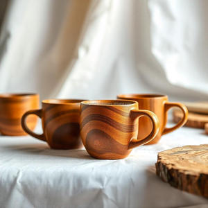 Tasse en bois fabriquée à la main tasse naturelle durable écologique pour thé café lait et boisson quotidienne utilisation maison cuisine cadeau - Product Image 2