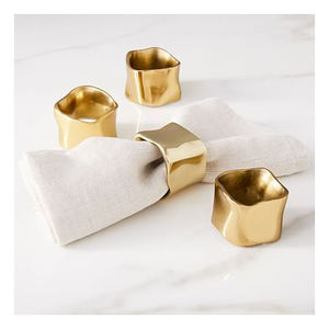 Juego de Servilleteros de Metal con Incrustaciones de Cristal de Lujo Contemporáneo para Decoración de Bodas y Banquetes - Disponible en Stock - Product Image 6