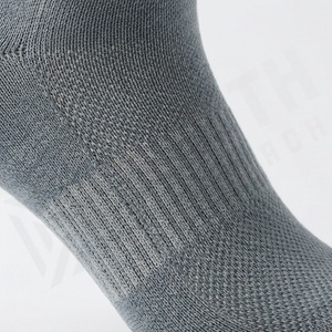Ankle <b>Socks</b> Solid Gray Knitted Breathable Polyester Spandex <b>Running</b> Sports <b>Socks</b> for Adults Summer Use - Product Image 4