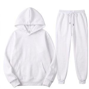Unisex <b>Black</b> Hoodie and <b>Jogger</b> Pants Set Casual Tracksuit Solid Color Full Sleeve Drawstring Waist 100% Cotton Autumn Wear - Product Image 6