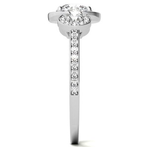 Anillo de Moissanita de Corte Redondo, Plata de Ley 925, Chapado en Oro Blanco, Anillo de Compromiso, Boda, Solitario, Anillo de Promesa, Joyería Fina - Product Image 2