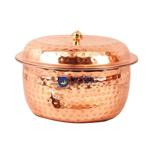 Pure <b>Copper</b> Hot Set Bowl With Lids Polish Finished For Home Metal Serving Hot Set Bowl For Kitchen Use Kitchenware - Product Image 6