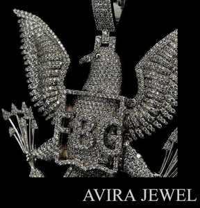 Colgante de Moissanita de Lujo, Plata de Ley 925, Chapado en Oro Rosa, Estilo Hip Hop, para Hombre y Mujer, Ideal para Fiestas, Sin Níquel ni Plomo, con Certificado GRA - Product Image 1