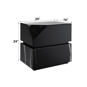 Drisana <b>Black</b> Mirrored Finish <b>Console</b> <b>Table</b> End <b>Table</b> with Stylish Design - Product Image 2