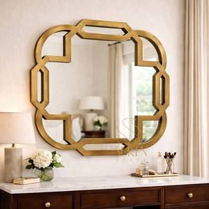 Suren Space Indian Handcrafted Wood Design Latest Unique Style Handmade Easy Installation Hotels Restaurant Living Room <b>Mirror</b> - Product Image 1