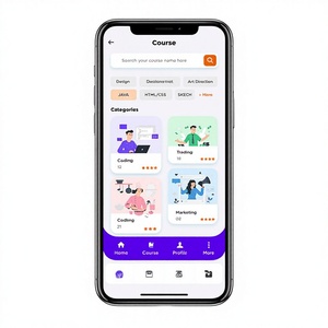 แอปพลิเคชันการเรียนรู้ออนไลน์บนมือถือพร้อมชั้นเรียนสด LMS ฟีเจอร์หลากหลาย รองรับ Android/iOS เว็บสต็อกอินเดีย - Product Image 1