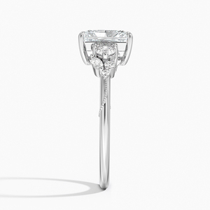 BOJ <b>Ring</b> 031 Radiant Cut 925 Silver Camellia Three Stone Halo <b>Diamond</b> <b>Ring</b> 2ct D Color VVS1 Moissanite GRA Certified Low Price - Product Image 3