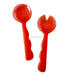 Juego de cubiertos con mango de resina de último diseño, servidor de resina para interiores, fiestas y bodas, diseño único, Color naranja para el hogar, herramientas para ensaladas - Product Image 1