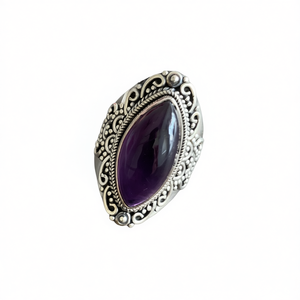 Bague de mode en améthyste massif, poids 8,6 grammes - Product Image 2