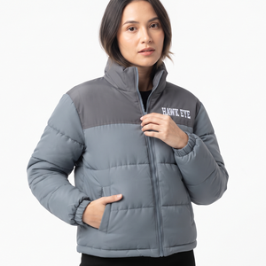 2026 <b>Women's</b> Quilted <b>Winter</b> Jacket Color Block Full Zip <b>Padded</b> <b>Coat</b> Polyester Filled Warm Regular Length - Product Image 3
