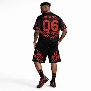 Ensemble de maillot et short de football américain de qualité supérieure, uniforme sportif respirant, vêtements d'équipe personnalisés pour les entraînements et les matchs - Product Image 3