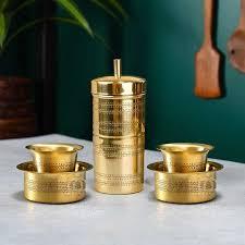 Ensemble de Dabara traditionnel en laiton à double niveau King International, détachable, 2 compartiments, 0-1L, matériaux sûrs, ustensiles de cuisine portables - Product Image 2