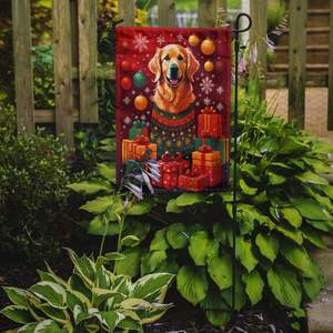 Bandera de jardín de Navidad de vacaciones Multicolor para Golden Retriever, pancarta decorativa para Patio, ilustraciones, camas de flores, Bandera de buzón - Product Image 2