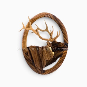 Plaques murales en bois artisanales en intarsia, motifs croix/Père Noël/élan, décoration intérieure, fabriquées en usine au Vietnam, bon prix - Product Image 4