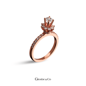 Anillos para Mujer Celeste Bloom con Diamante Natural, Oro Sólido de 18K, 4.5 mm D/VVS2, Glosbe & Co, Joyería para Uso Diario, Venta al Por Mayor OEM/ODM - Product Image 2