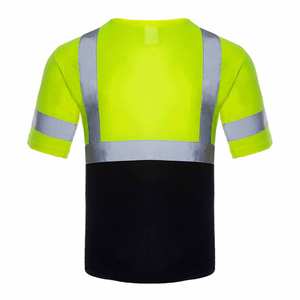 T-shirt de travail unisexe en polyester antistatique haute visibilité, séchage rapide, personnalisable avec logo OEM, vente en gros - Product Image 3