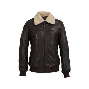 OEM Service Hot Premium Quality 100% Leather Winter <b>Jacket</b> for Men Casual Style Zipper Closure Reversible Waterproof Front - Product Image 1