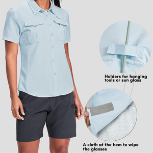 Camisa de Pesca con Cuello Camisero para Mujer, Estilo Clásico, Ideal para Salidas, Camisas de Pesca Casuales para Mujer - Product Image 3