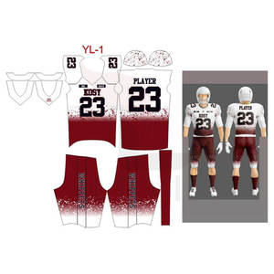 Ensemble de maillot de football américain pour homme 2026 YL-1, sublimé, 100 % polyester, col en V, manches courtes, anti-humidité, coupe athlétique - Product Image 6