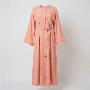 Nueva Moda Islámica, Abaya de Manga Larga para Mujer, Vestido Modesto con Cinturón, Estilo Inspirado, Ropa Musulmana al por Mayor - Product Image 1