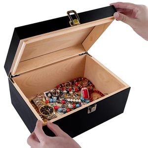 Wooden Keepsake Box with Hinged Lid Handcrafted Decorative Storage Box for Jewelry <b>Memory</b> <b>Gifts</b> Home Decor - Product Image 4