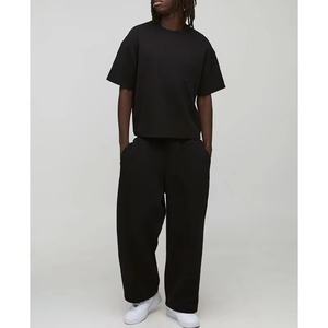 2026 New Style Men's Streetwear Tracksuit Loose Fit Short Sleeve Top & Sweatpants <b>Set</b> - Product Image 3