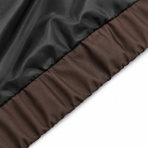 Blouson de motard marron personnalisé pour homme, coupe-vent, fermeture éclair, col montant sportif, idéal pour l'automne, coupe droite, en polyester - Product Image 4