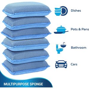 Miracle Microfiber Kitchen Scrub IT (confezione da 6) Spugne per la pulizia delle stoviglie per impieghi gravosi, spugne antigraffio per lavaggio a macchina, tamponi abrasivi - Product Image 3