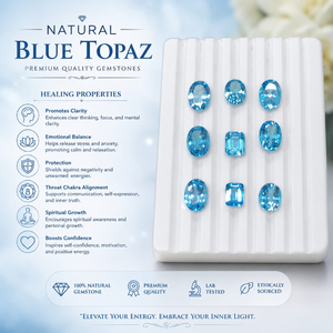 Premium Quality Wholesale Loose Gemstone Polished Cabochon Natural BLUE TOPAZ Gems Healing Stones For Jewelry Making - Product Image 4